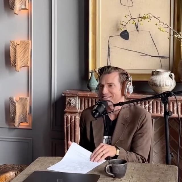 Jeremiah Brent, interior designer, Netflix star and host of the California Closets podcast recorded in NYC
