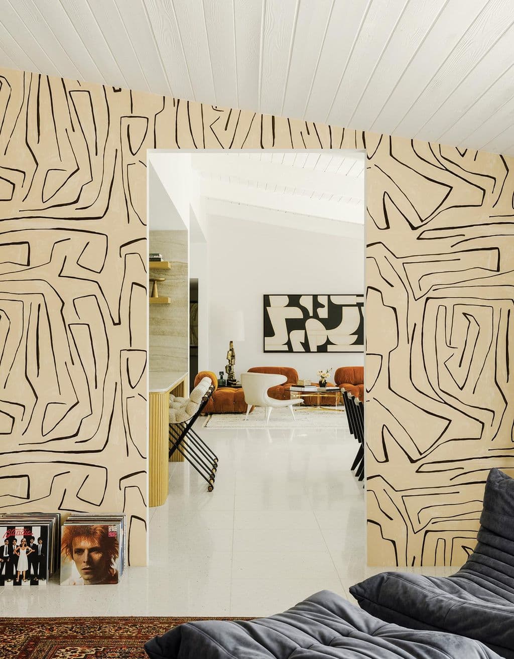 Matt Sorum's music room in his Palm Springs California ranch home interviewed in Ideas of Order Magazine